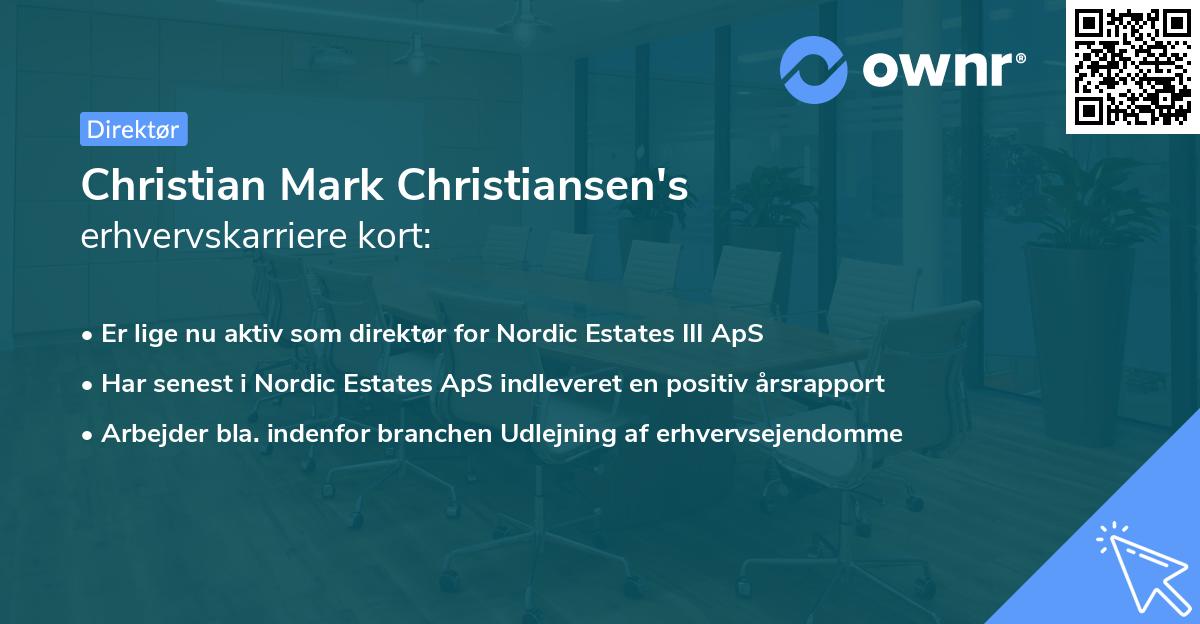Christian Mark Christiansen's erhvervskarriere kort