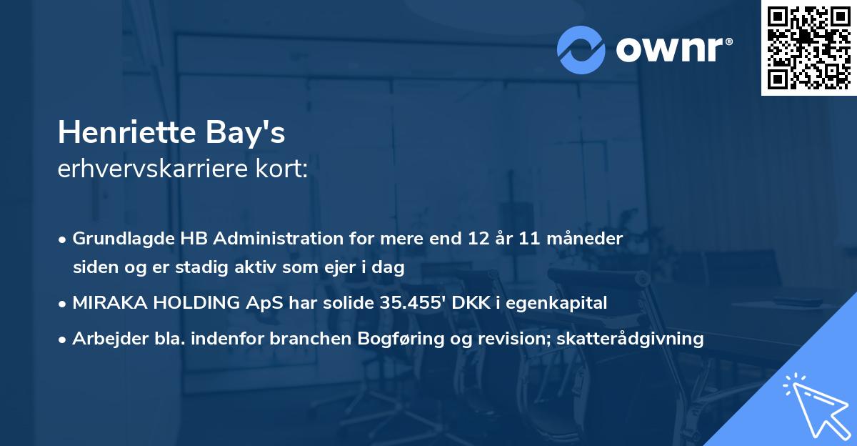 Henriette Bay's erhvervskarriere kort