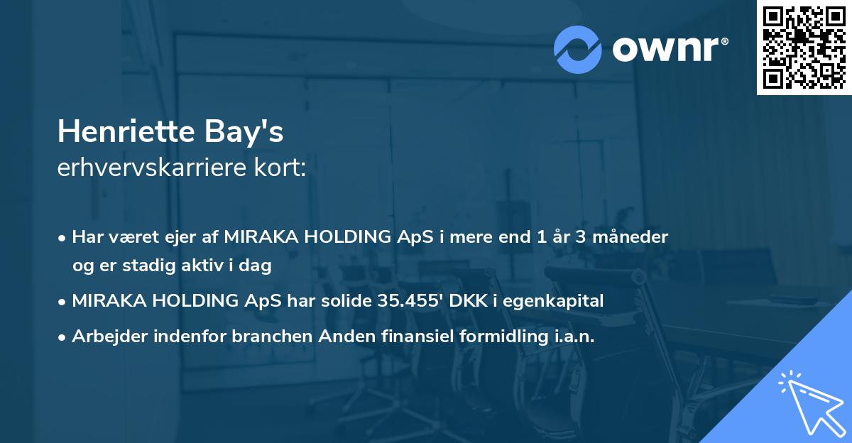 Henriette Bay's erhvervskarriere kort