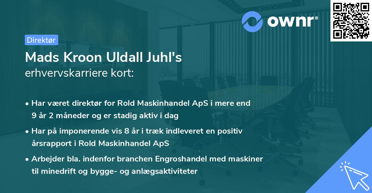 Mads Kroon Uldall Juhl's erhvervskarriere kort