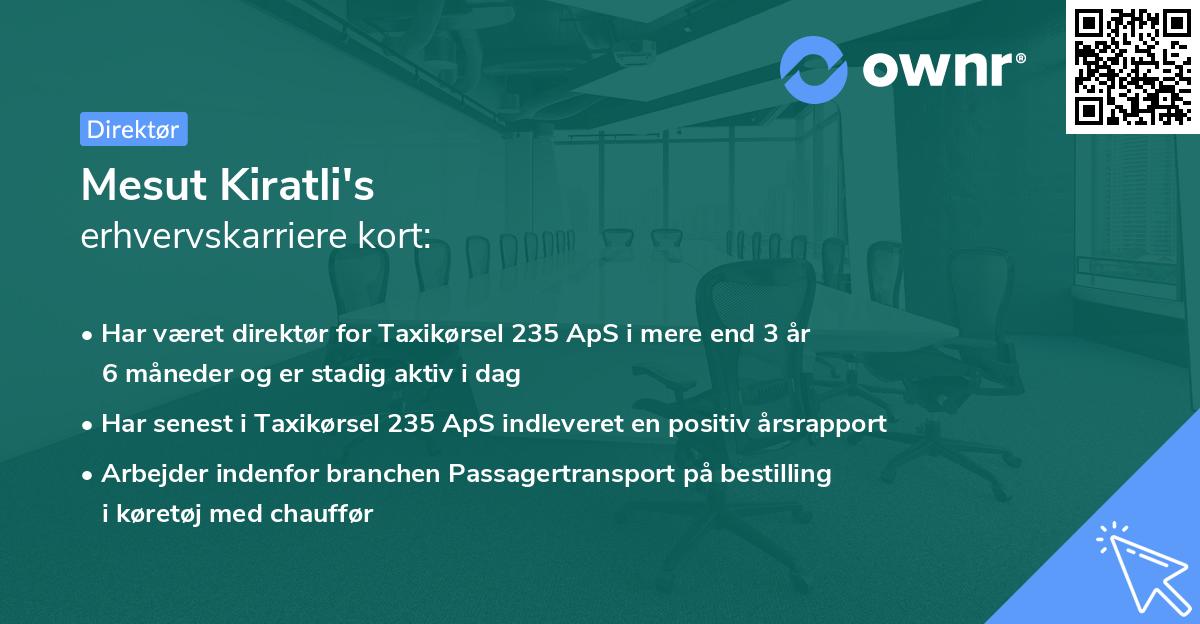 Mesut Kiratli's erhvervskarriere kort