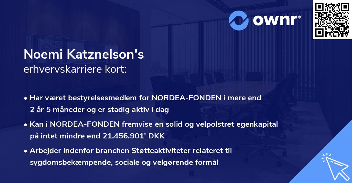 Noemi Katznelson's erhvervskarriere kort