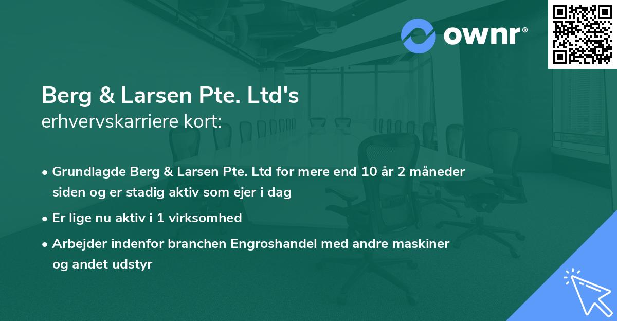 Berg & Larsen Pte. Ltd's erhvervskarriere kort