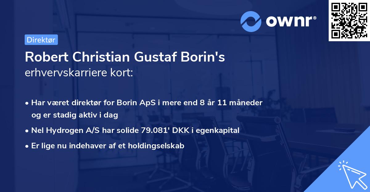 Robert Christian Gustaf Borin's erhvervskarriere kort