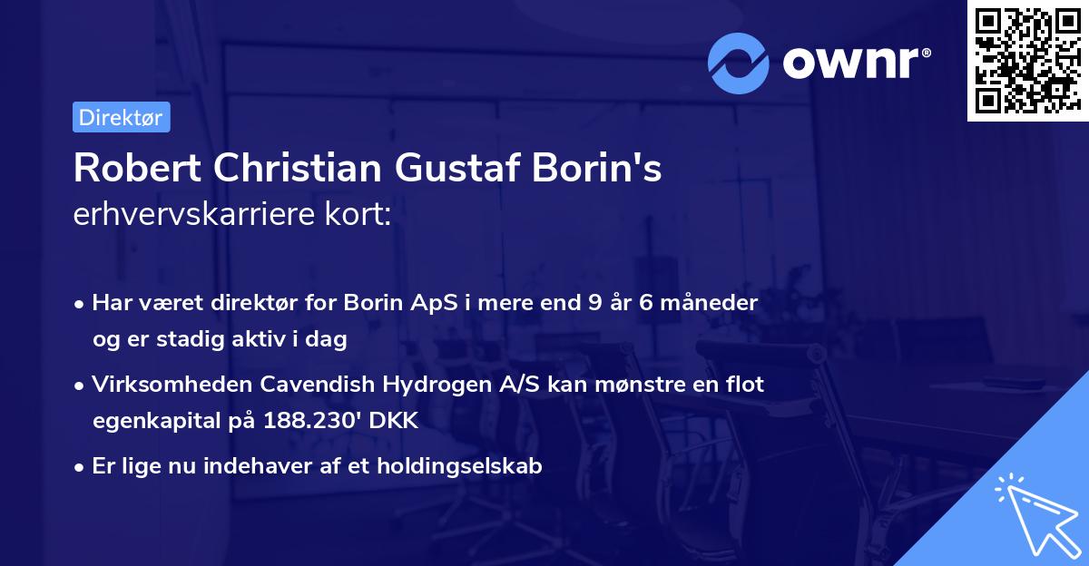 Robert Christian Gustaf Borin's erhvervskarriere kort