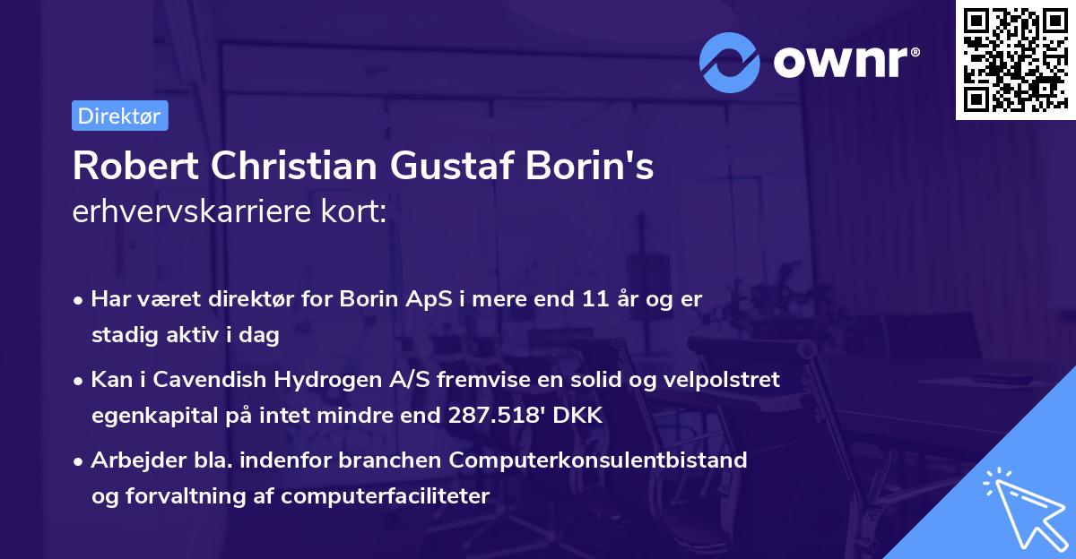 Robert Christian Gustaf Borin's erhvervskarriere kort