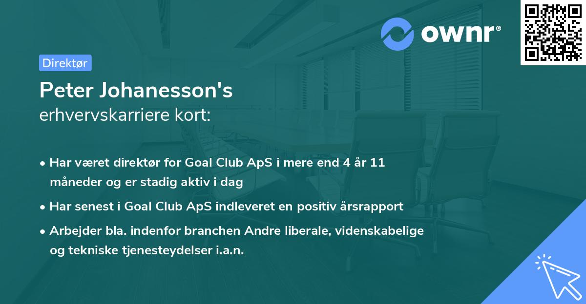 Peter Johanesson's erhvervskarriere kort