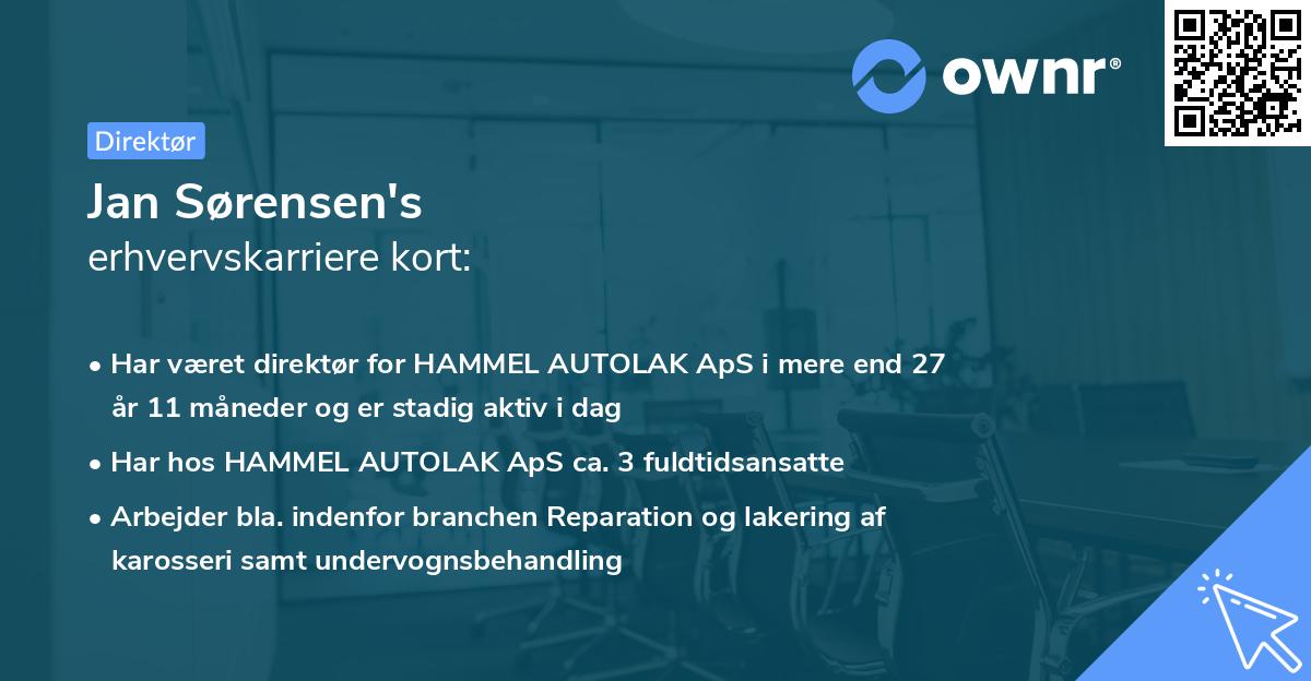 Jan Sørensen's erhvervskarriere kort