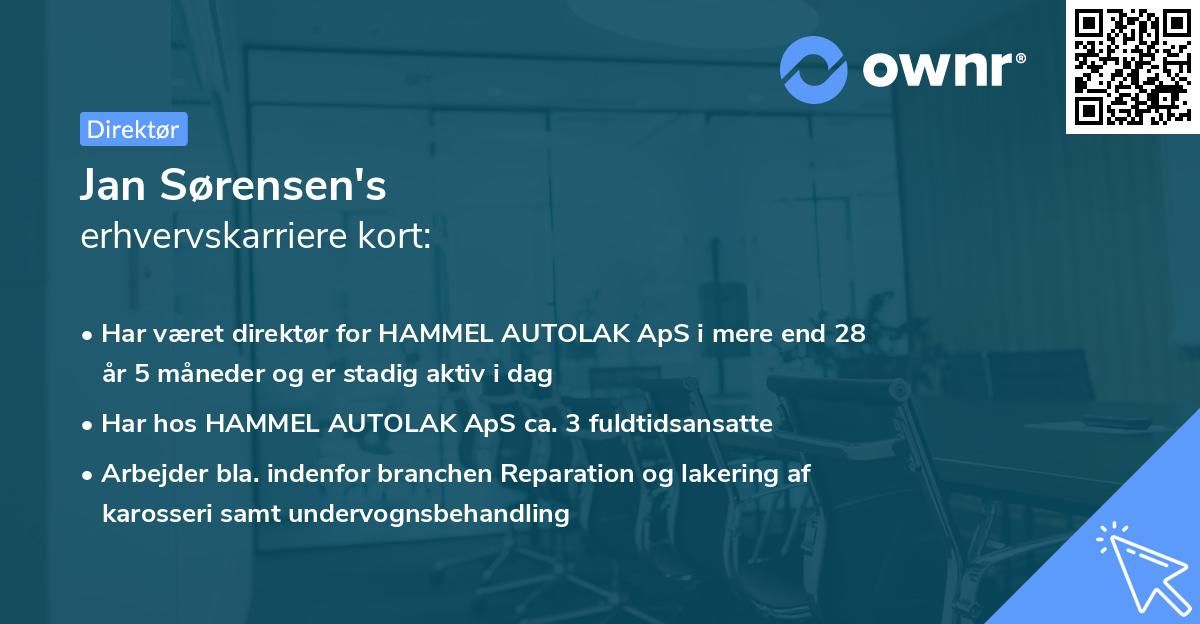 Jan Sørensen's erhvervskarriere kort