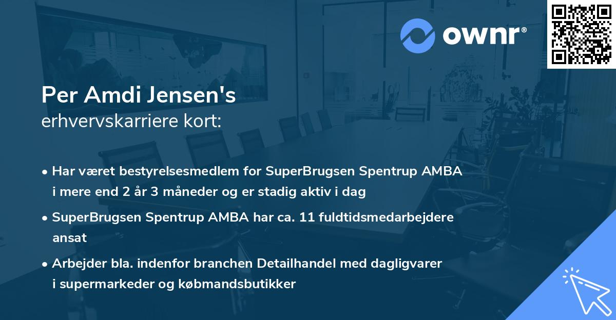 Per Amdi Jensen's erhvervskarriere kort