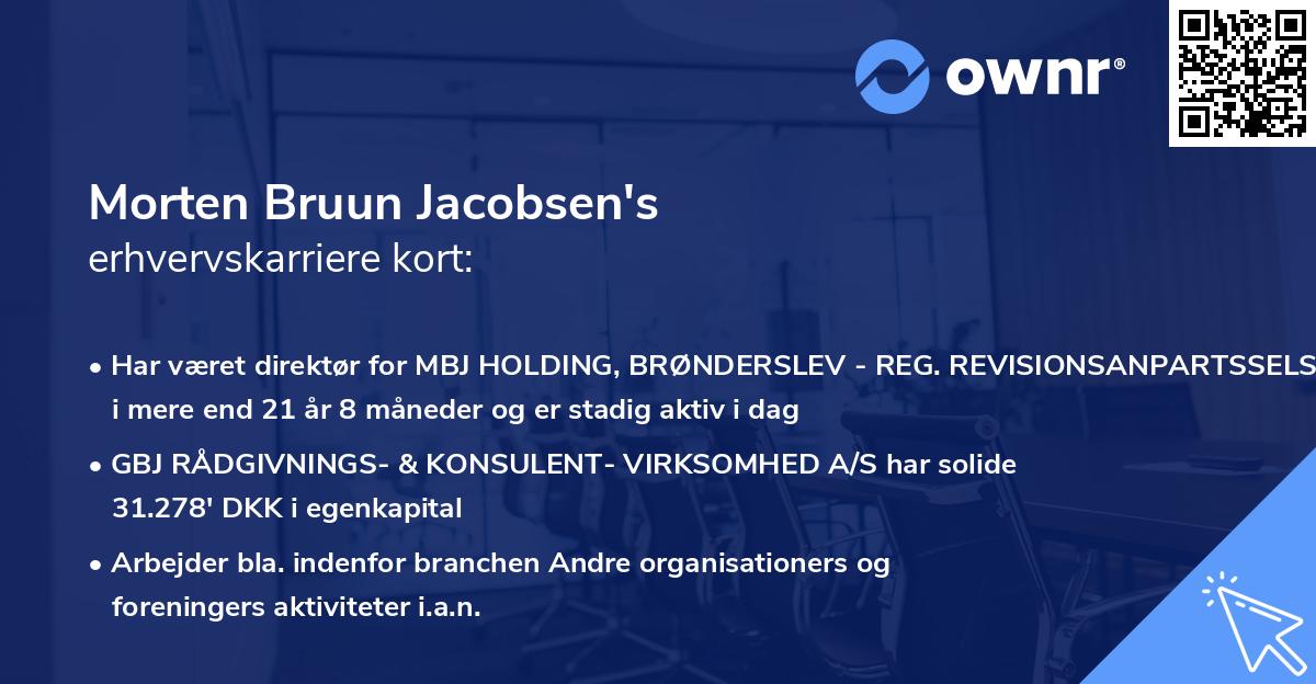 Morten Bruun Jacobsen's erhvervskarriere kort