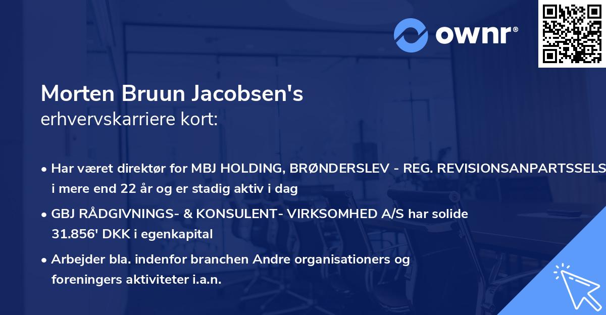 Morten Bruun Jacobsen's erhvervskarriere kort