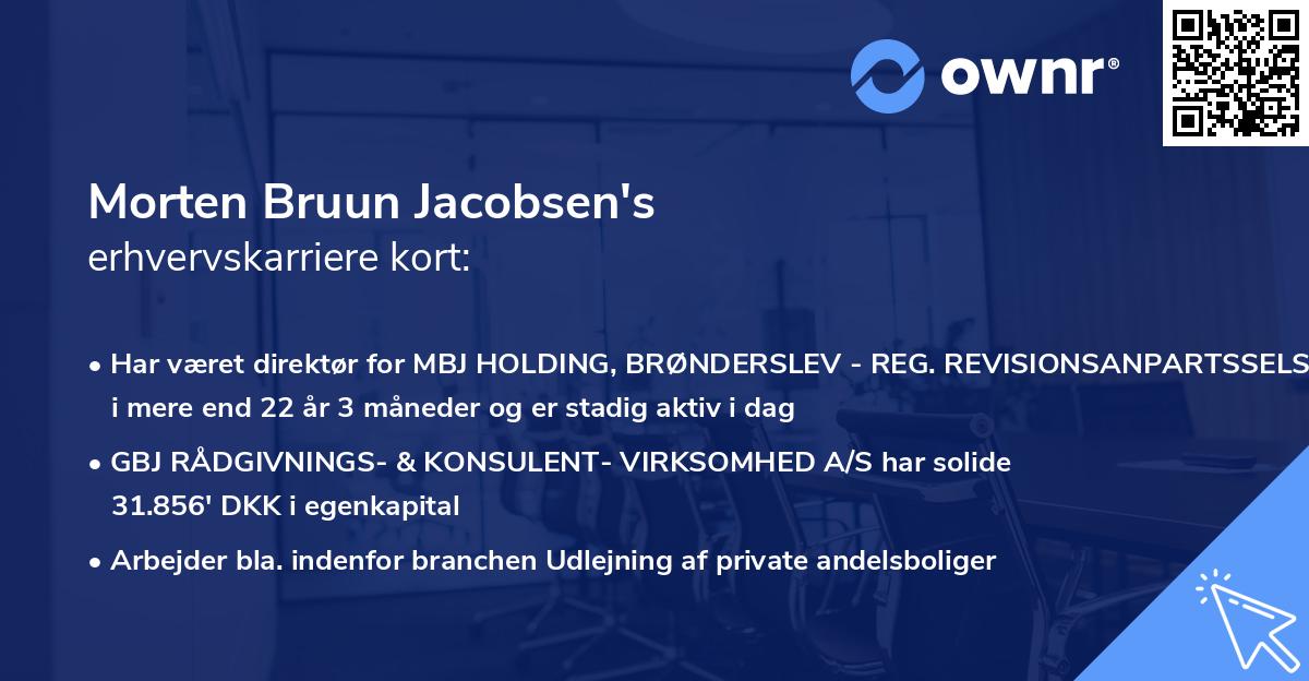 Morten Bruun Jacobsen's erhvervskarriere kort