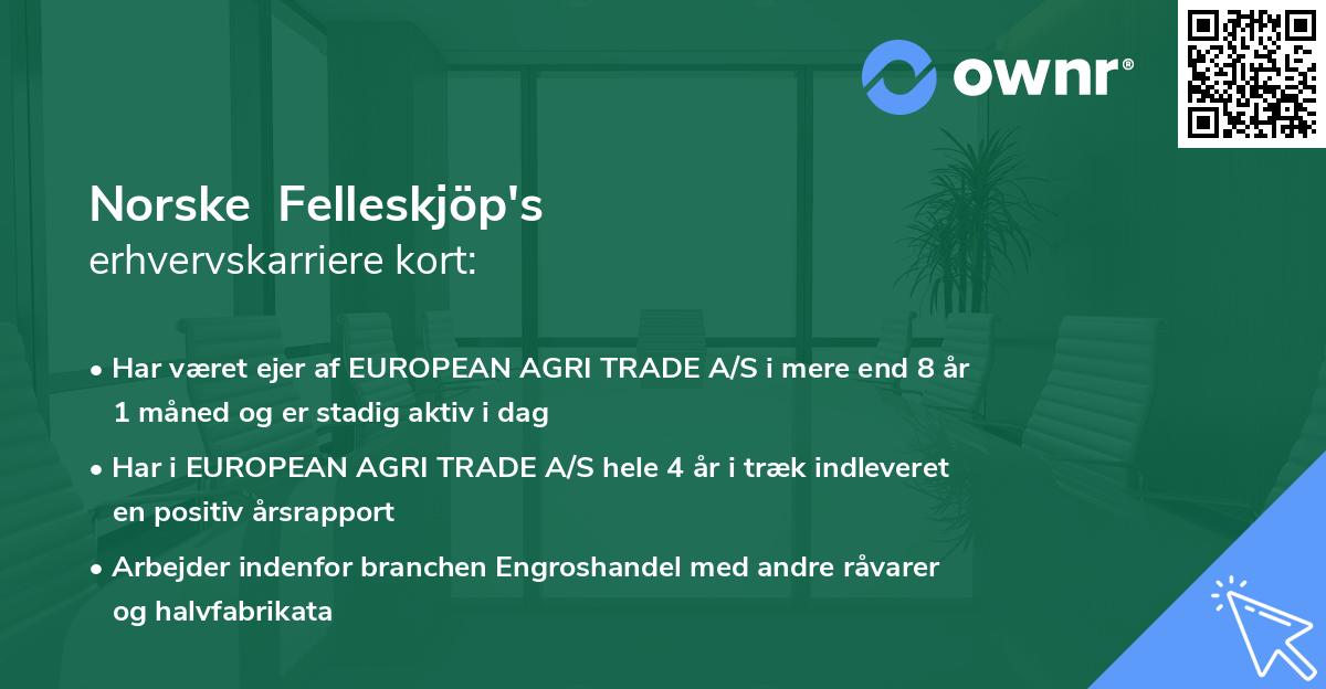 Norske Felleskjöp's erhvervskarriere kort