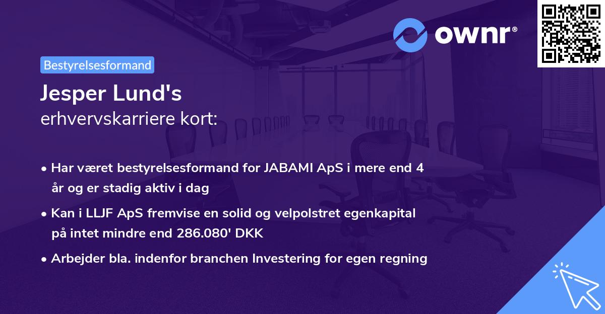 Jesper Lund's erhvervskarriere kort