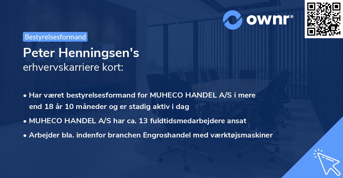 Peter Henningsen's erhvervskarriere kort