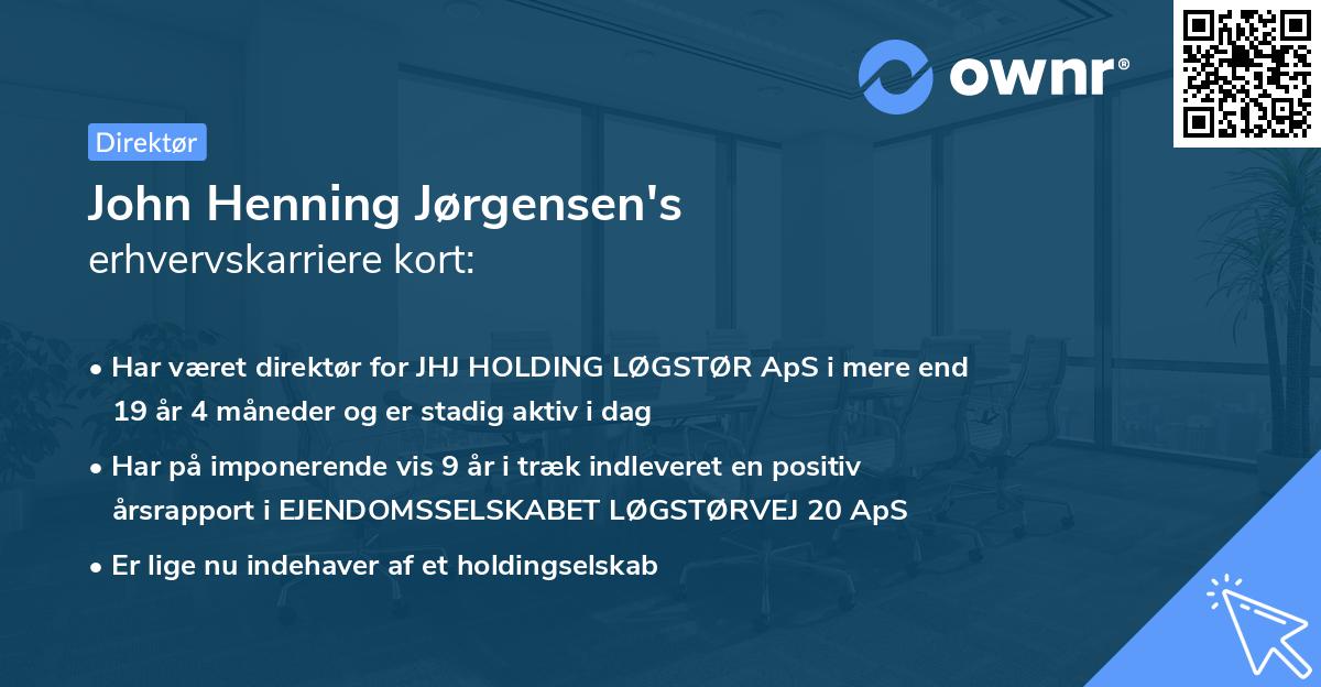 John Henning Jørgensen's erhvervskarriere kort