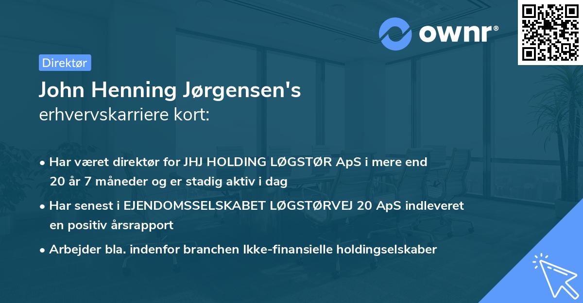 John Henning Jørgensen's erhvervskarriere kort