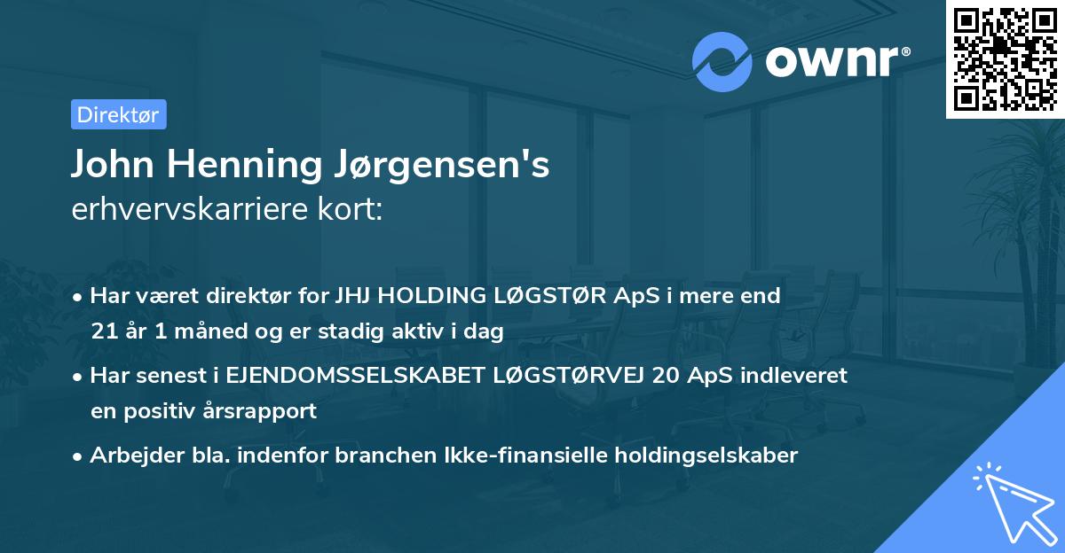 John Henning Jørgensen's erhvervskarriere kort
