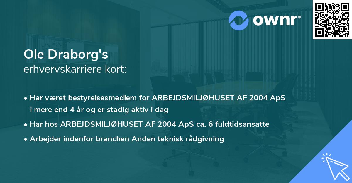Ole Draborg's erhvervskarriere kort