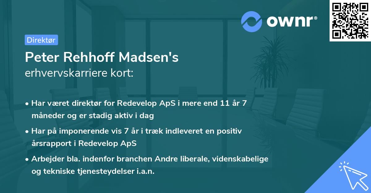 Peter Rehhoff Madsen's erhvervskarriere kort