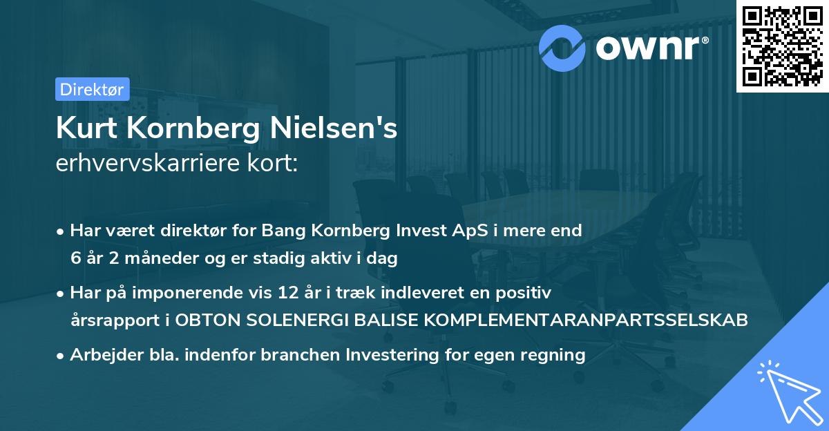 Kurt Kornberg Nielsen's erhvervskarriere kort