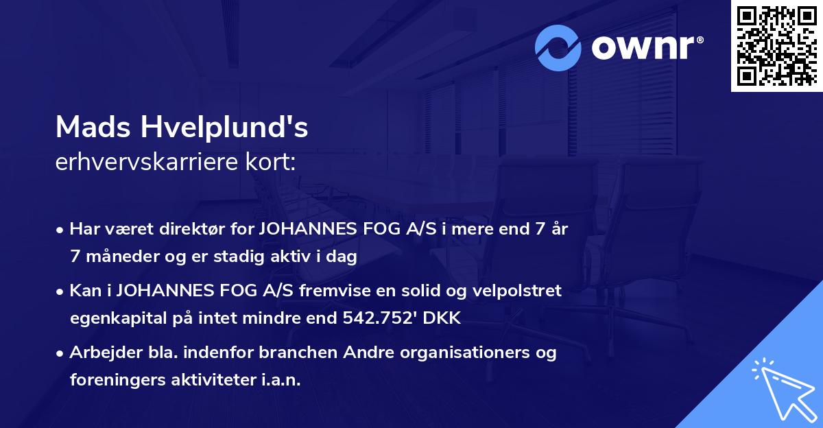 Mads Hvelplund's erhvervskarriere kort