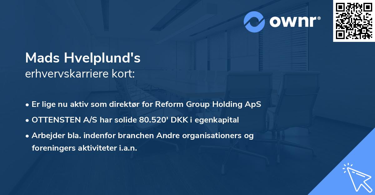 Mads Hvelplund's erhvervskarriere kort