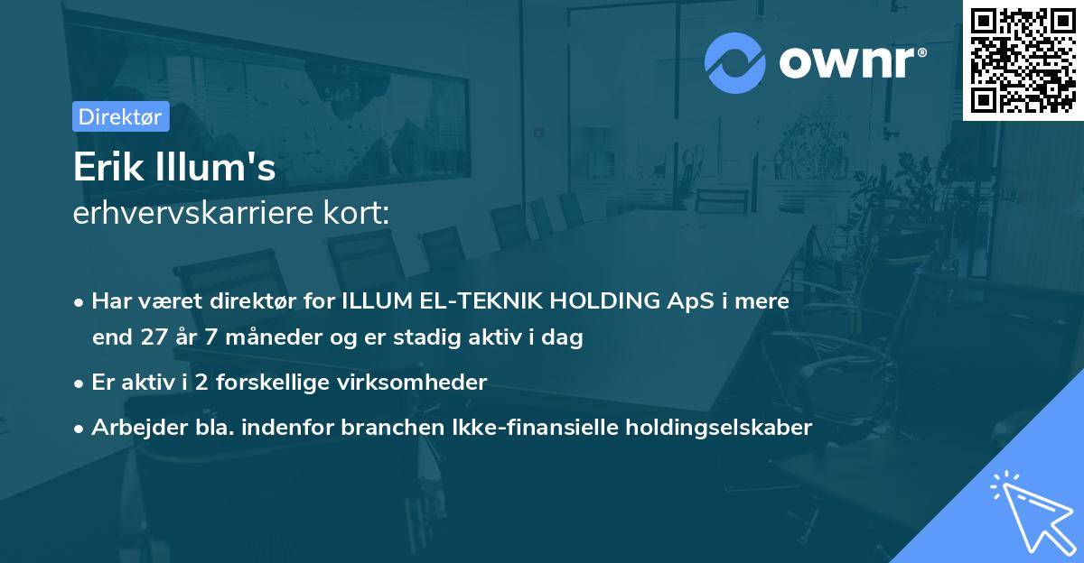 Erik Illum's erhvervskarriere kort