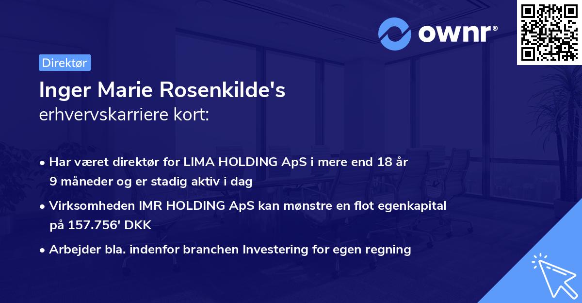 Inger Marie Rosenkilde's erhvervskarriere kort