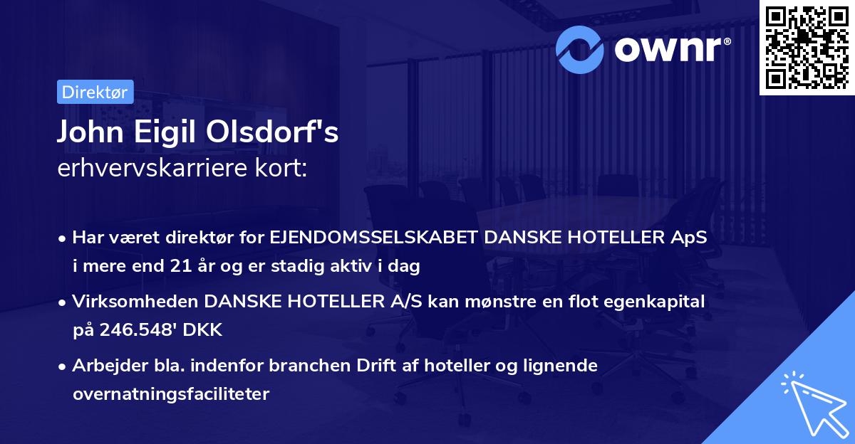 John Eigil Olsdorf's erhvervskarriere kort