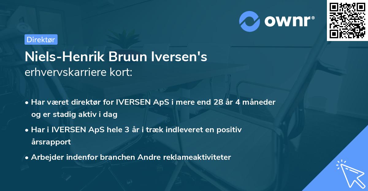 Niels-Henrik Bruun Iversen's erhvervskarriere kort