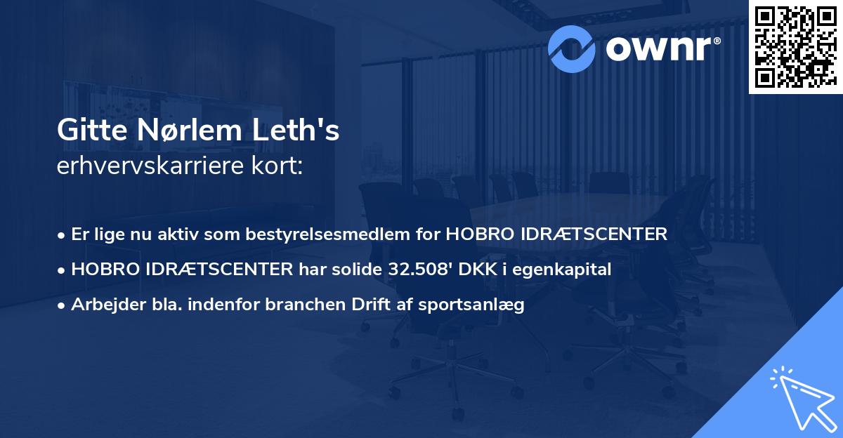 Gitte Nørlem Leth's erhvervskarriere kort
