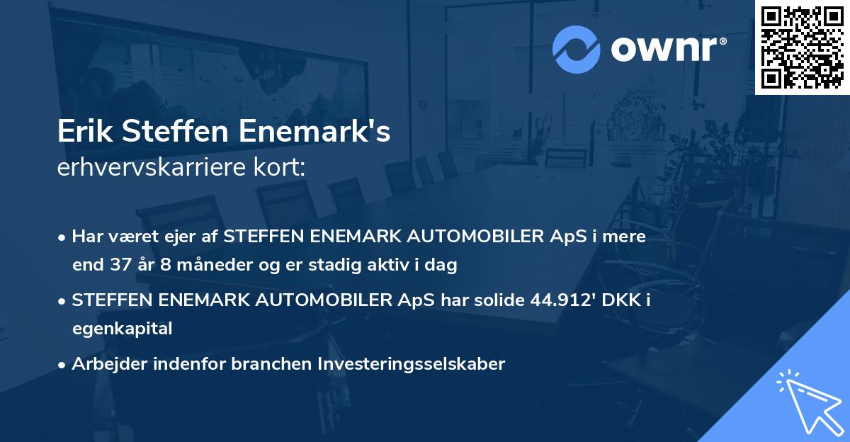 Erik Steffen Enemark's erhvervskarriere kort