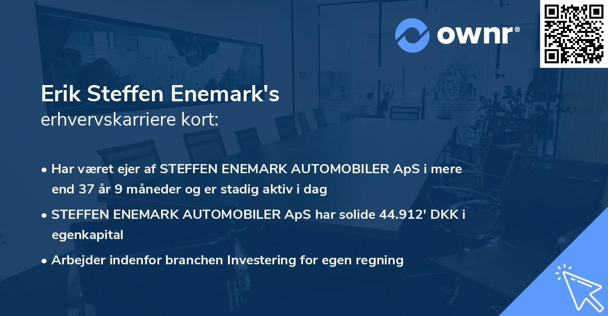 Erik Steffen Enemark's erhvervskarriere kort