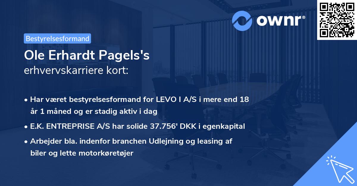 Ole Erhardt Pagels's erhvervskarriere kort