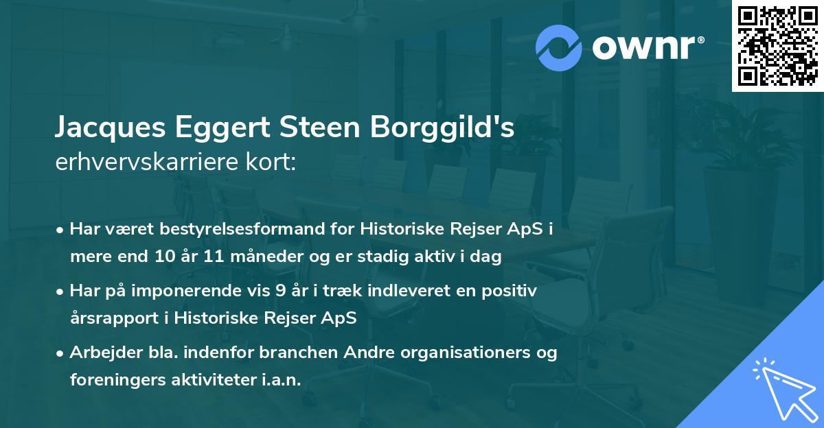 Jacques Eggert Steen Borggild's erhvervskarriere kort