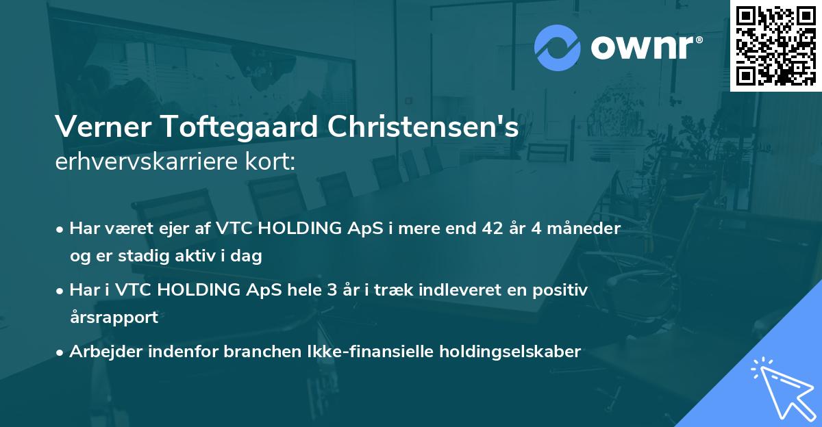 Verner Toftegaard Christensen's erhvervskarriere kort
