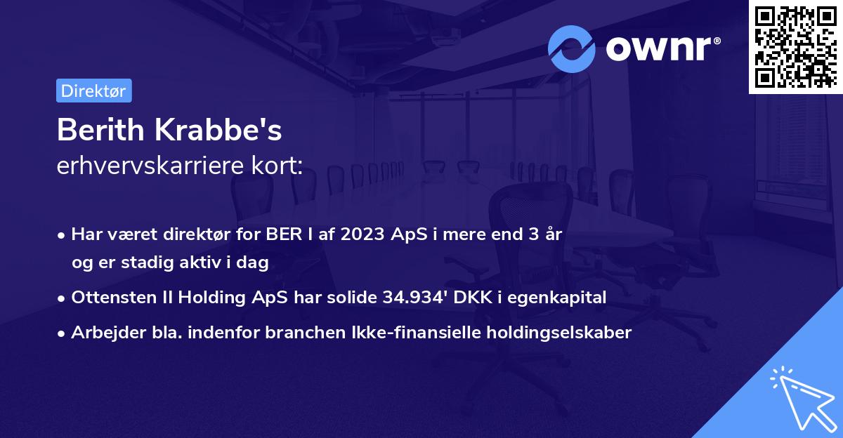 Berith Krabbe's erhvervskarriere kort