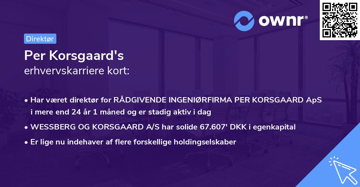 Per Korsgaard's erhvervskarriere kort