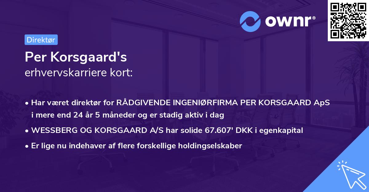 Per Korsgaard's erhvervskarriere kort