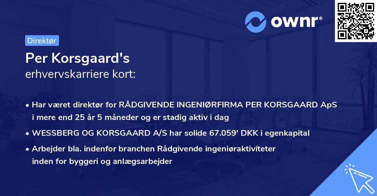 Per Korsgaard's erhvervskarriere kort