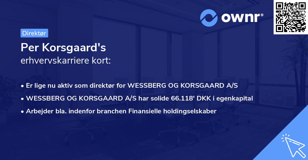 Per Korsgaard's erhvervskarriere kort
