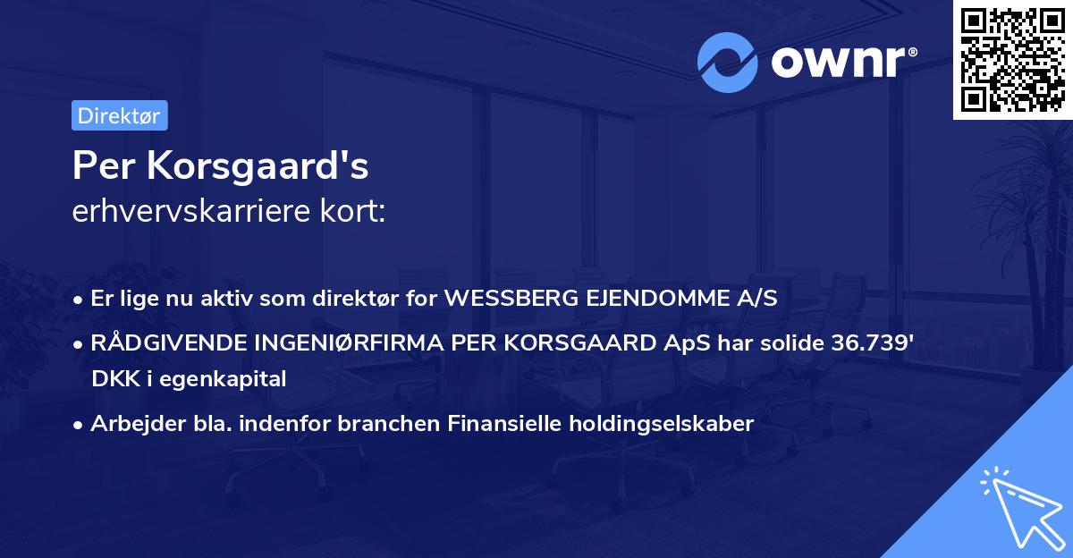 Per Korsgaard's erhvervskarriere kort