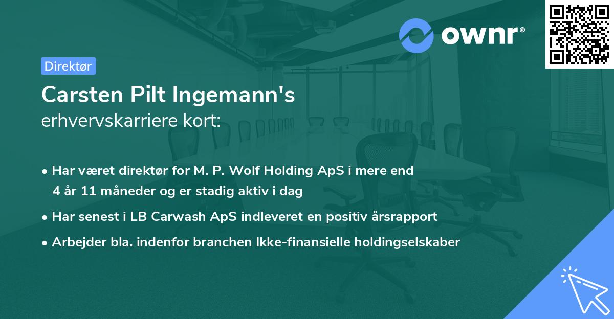 Carsten Pilt Ingemann's erhvervskarriere kort
