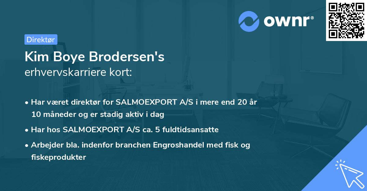 Kim Boye Brodersen's erhvervskarriere kort