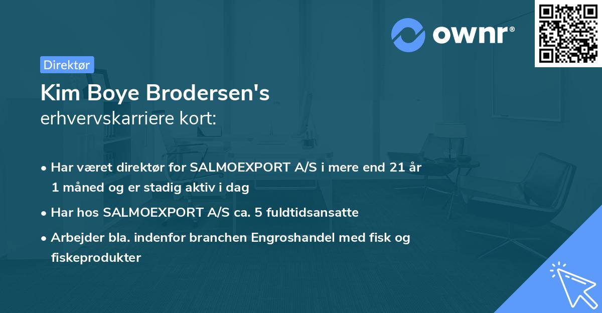 Kim Boye Brodersen's erhvervskarriere kort