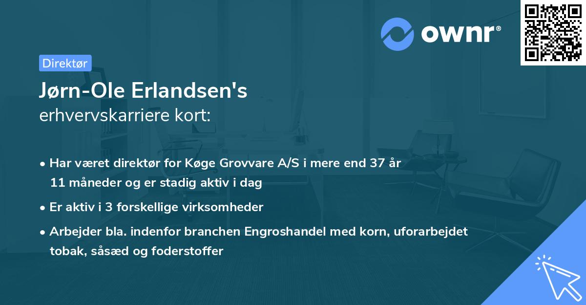 Jørn-Ole Erlandsen's erhvervskarriere kort
