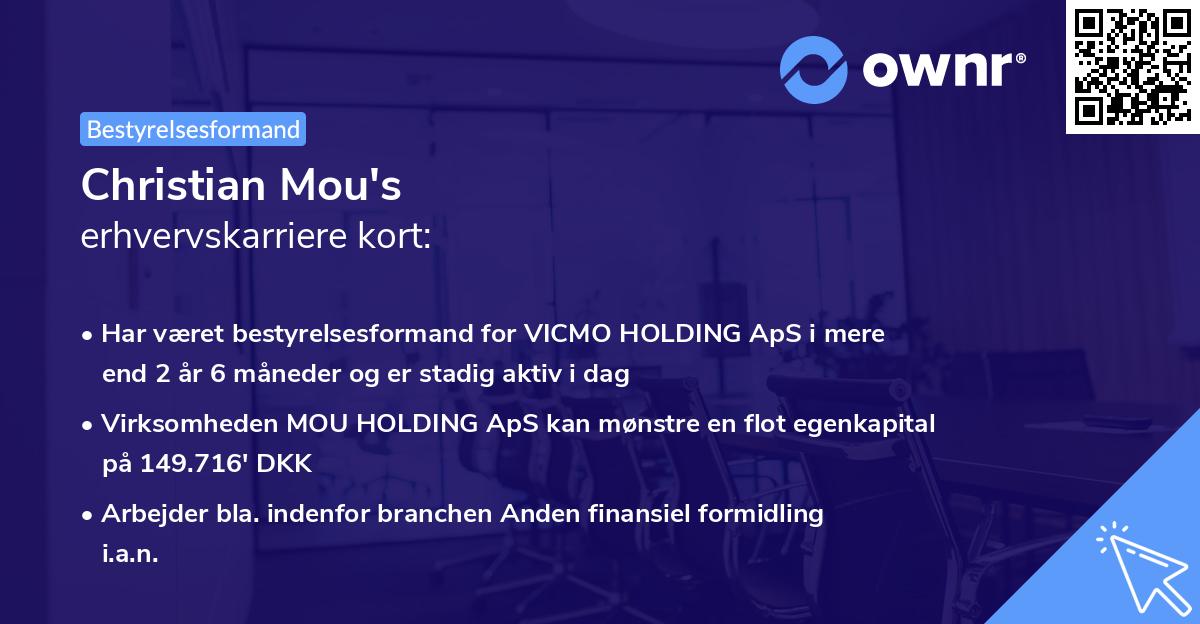 Christian Mou's erhvervskarriere kort