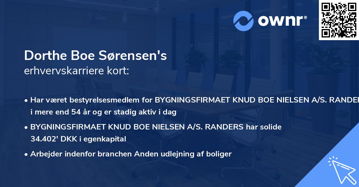 Dorthe Boe Sørensen's erhvervskarriere kort